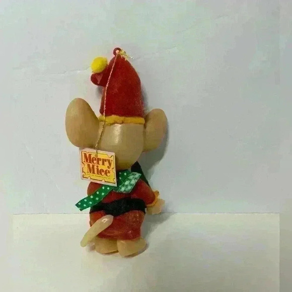 Vintage 1979 Merry Mouse Plastic Christmas Ornament 5” With Tree/Ax Hong Kong - Picture 8 of 8